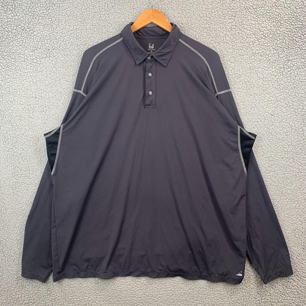 Solumbra Activewear Shirt Mens 2XL Black Lightweight Quick Dry Golf Hiking Polo